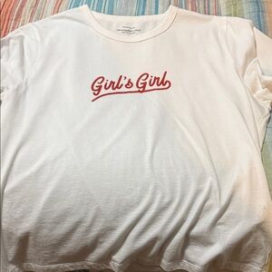 Abercrombie & Fitch White and Red Girl's Girl Tee